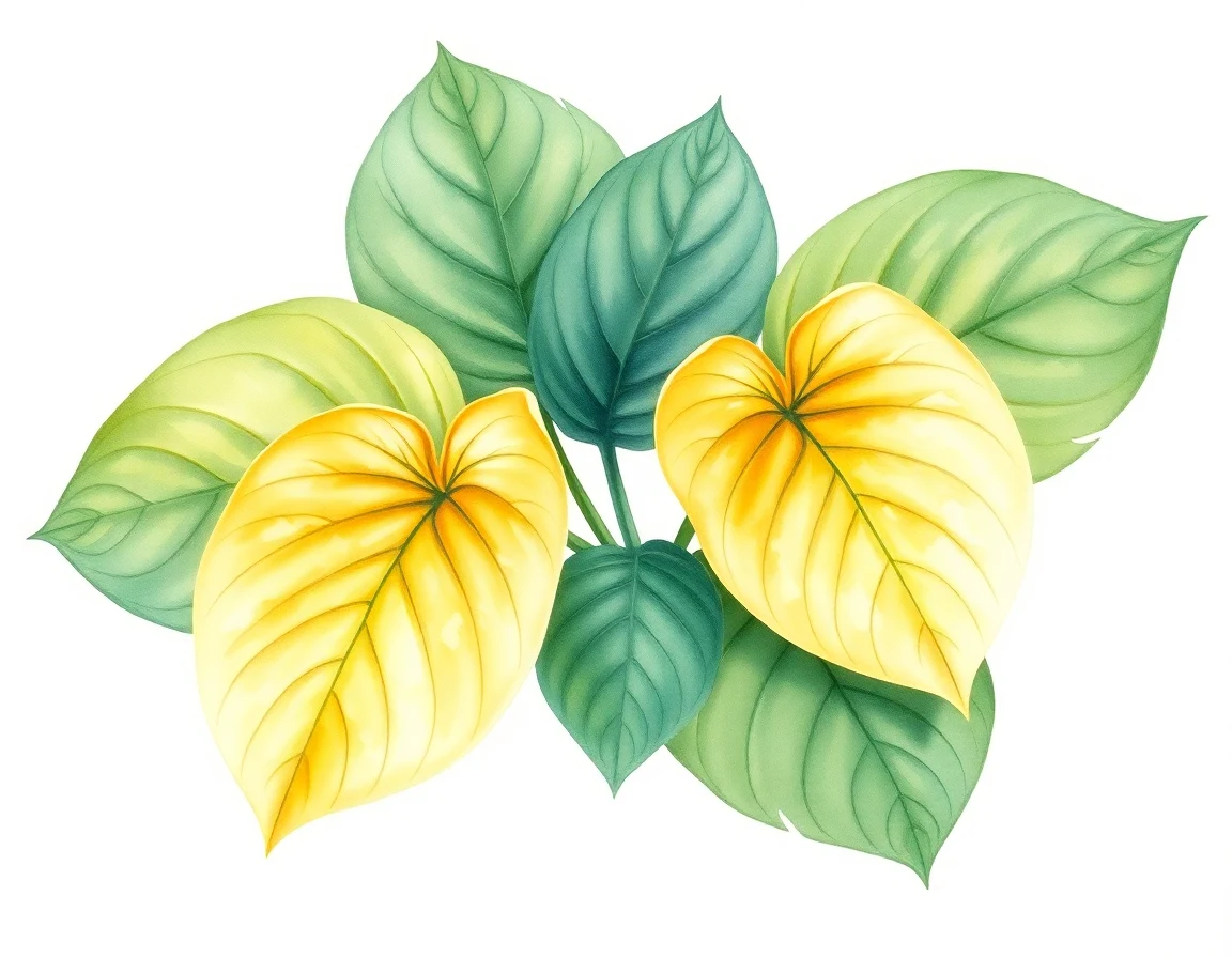Watercolor illustration of Hosta 'Cheese Louise'