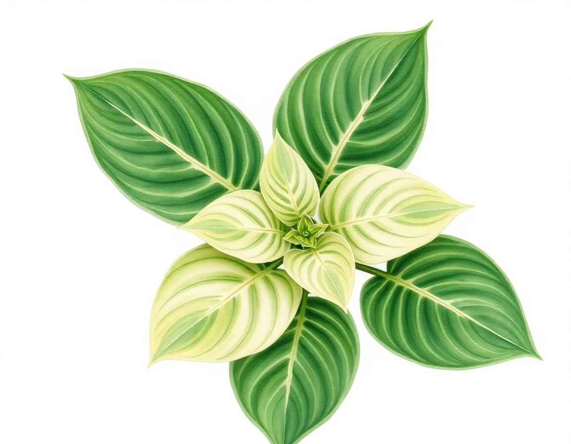 Watercolor illustration of Hosta 'Chelsea Babe'