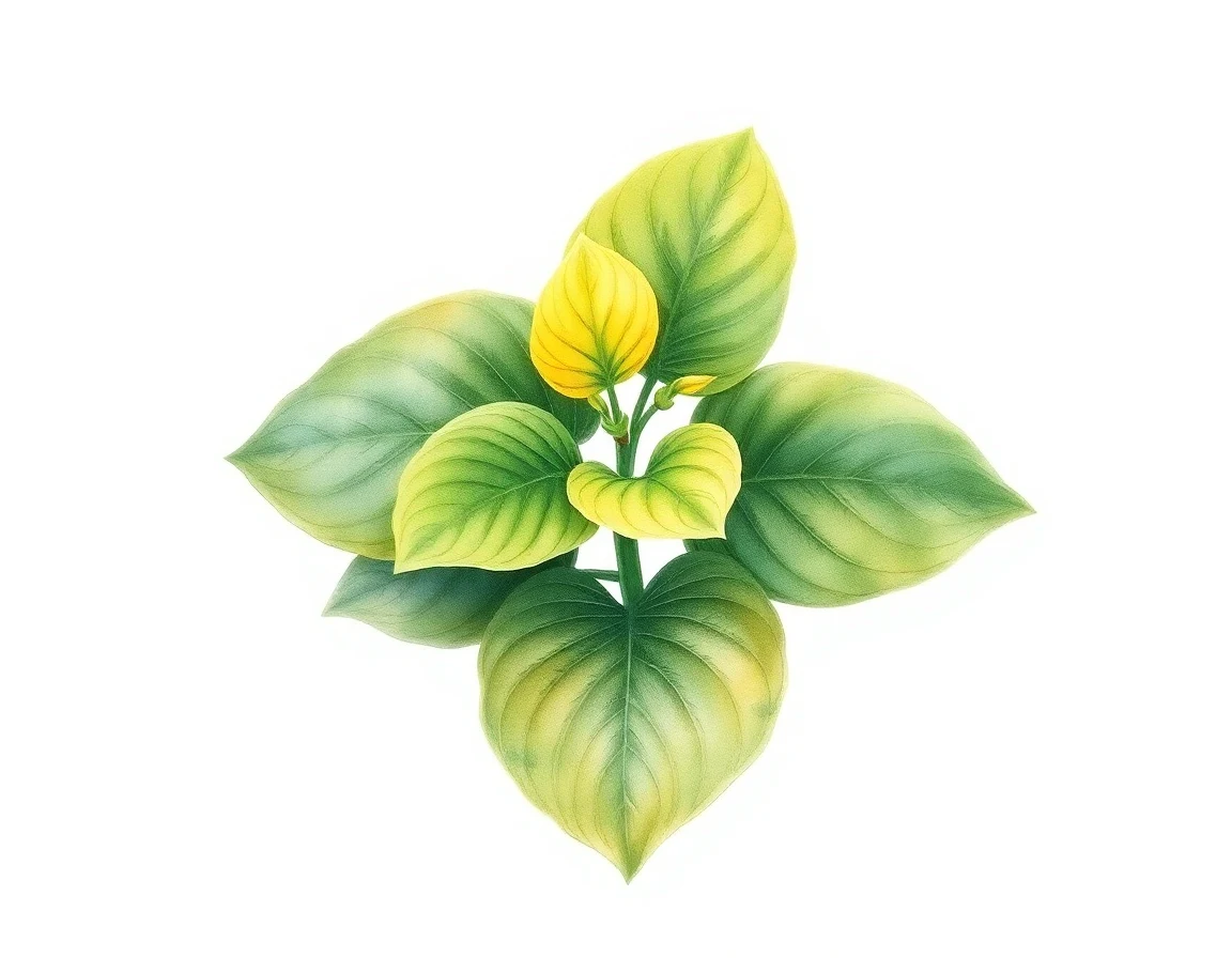Watercolor illustration of Hosta 'Chelsea Ore'