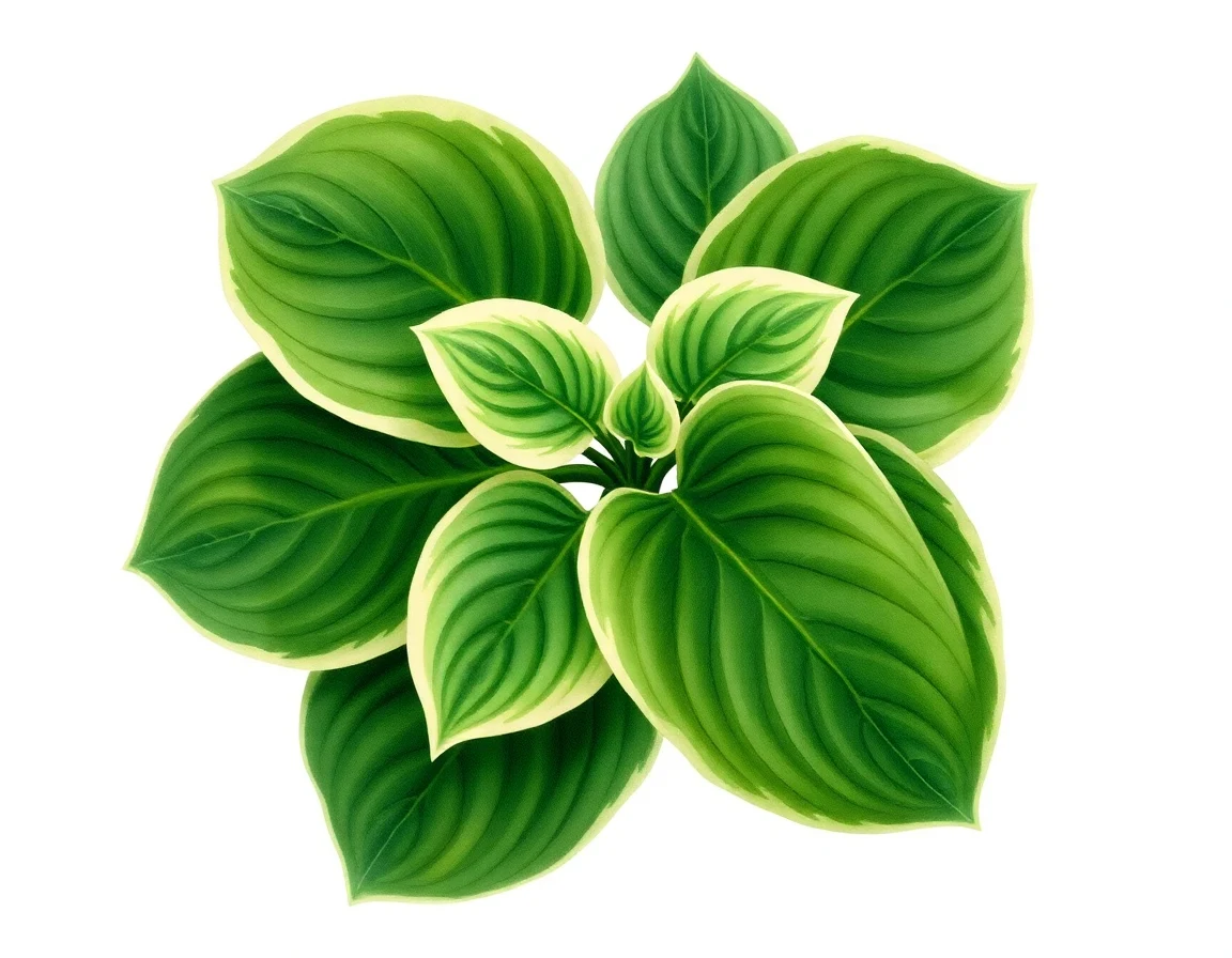 Watercolor illustration of Hosta 'Cherry Tomato'