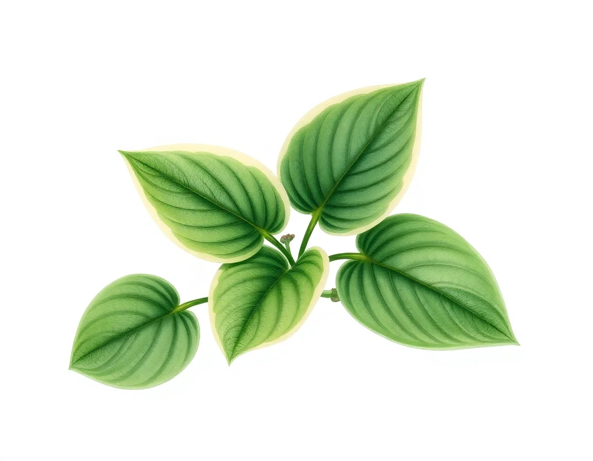 Watercolor illustration of Hosta 'Cherub'