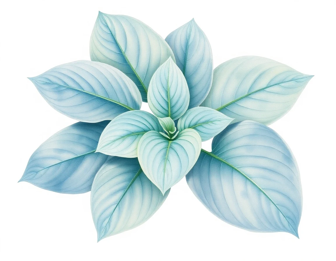 Watercolor illustration of Hosta 'Chesapeake Bay'