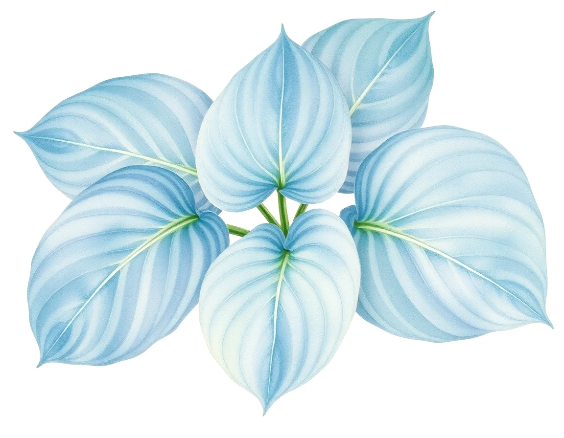 Watercolor illustration of Hosta 'Chesieres Green Christmas'
