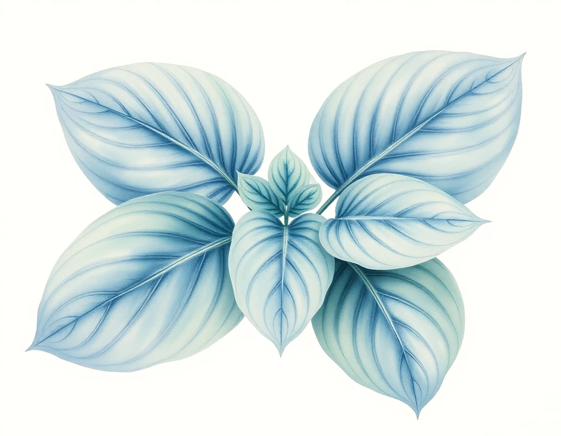 Watercolor illustration of Hosta 'Chesieres September Frost'