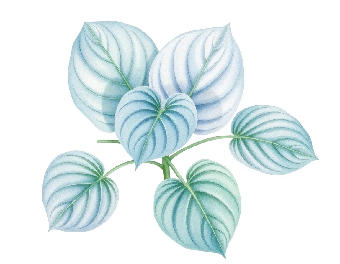 Watercolor illustration of Hosta 'Chickenhearted'