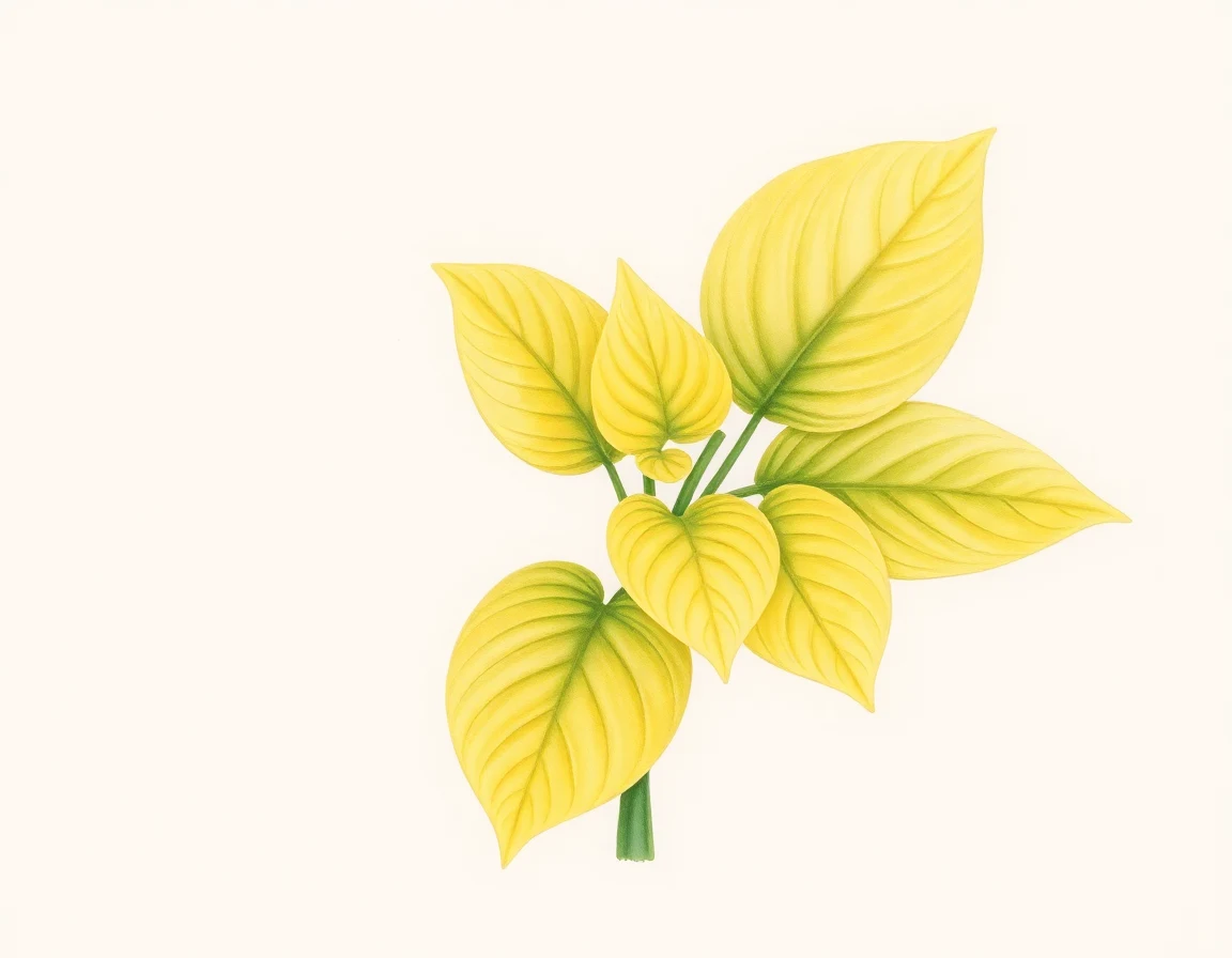 Watercolor illustration of Hosta 'Chinese Gold'