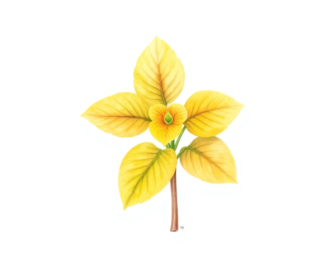 Watercolor illustration of Hosta 'Chinese Sunrise'