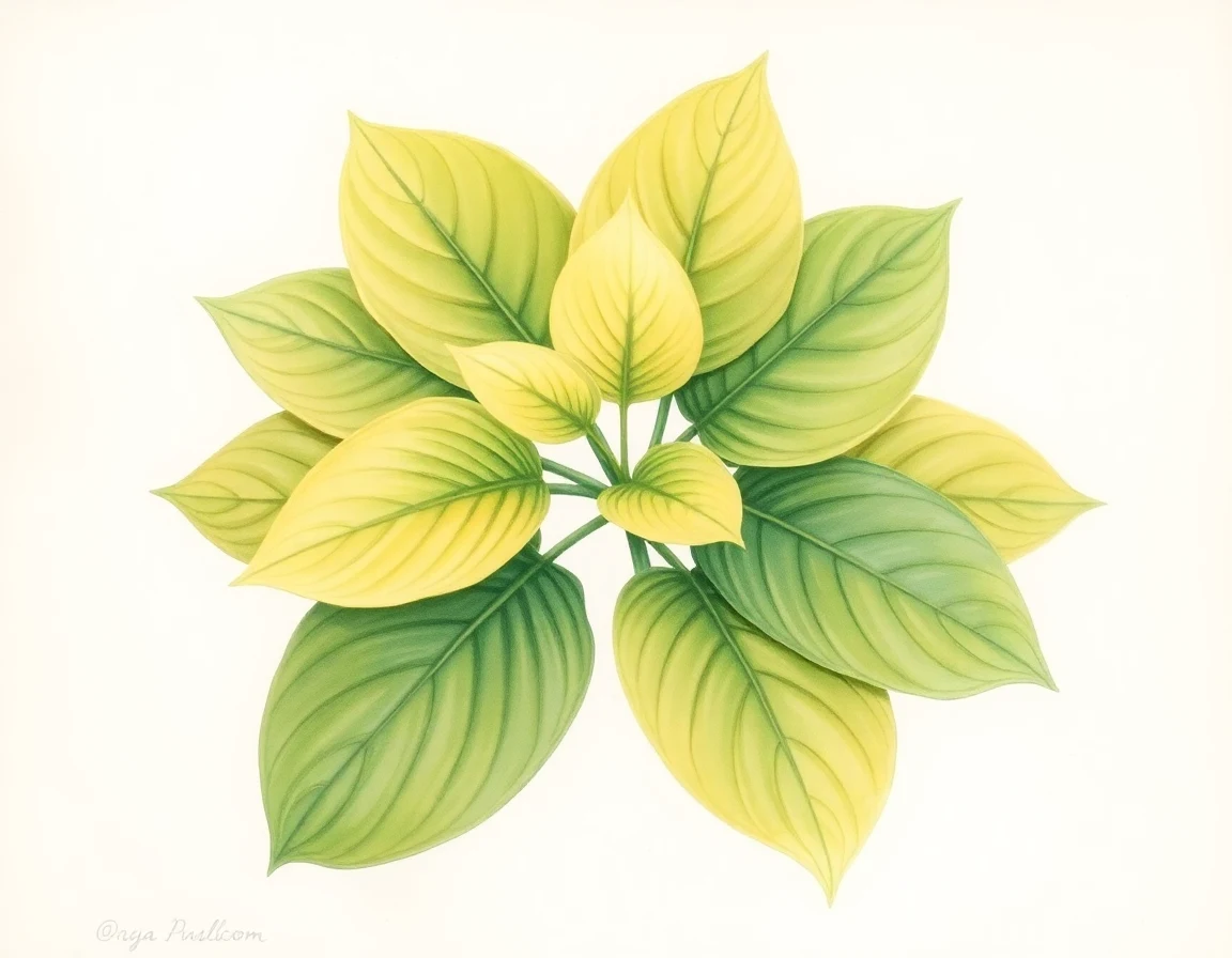 Watercolor illustration of Hosta 'Chippewa'