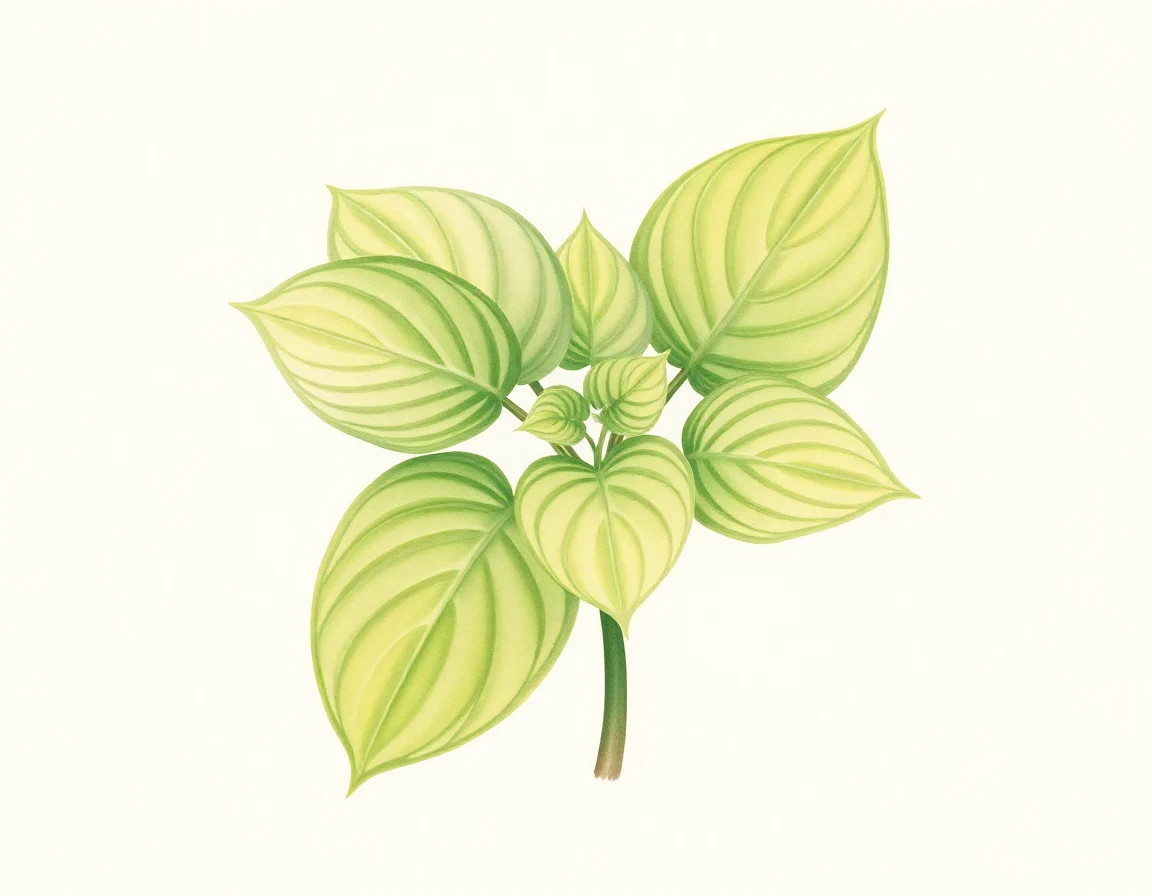 Watercolor illustration of Hosta 'Chocolate Mint'