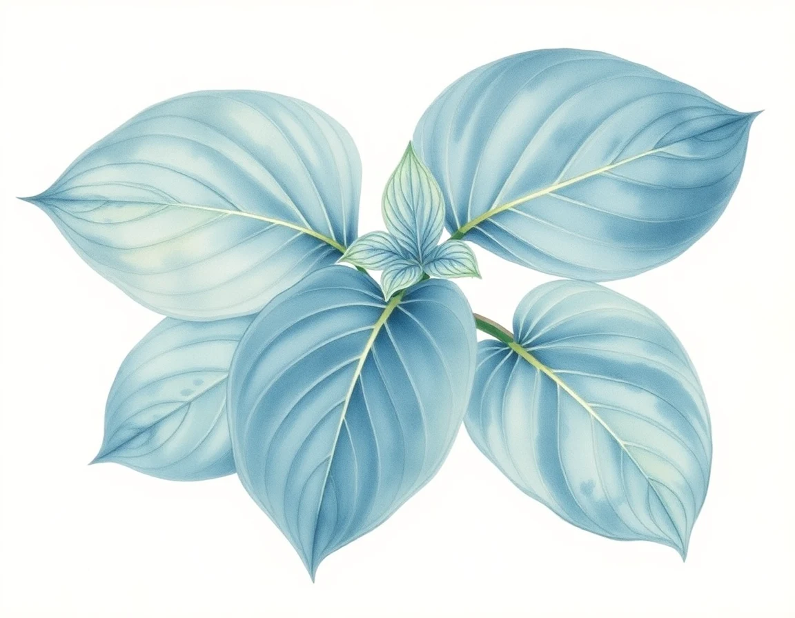 Watercolor illustration of Hosta 'Choctaw'