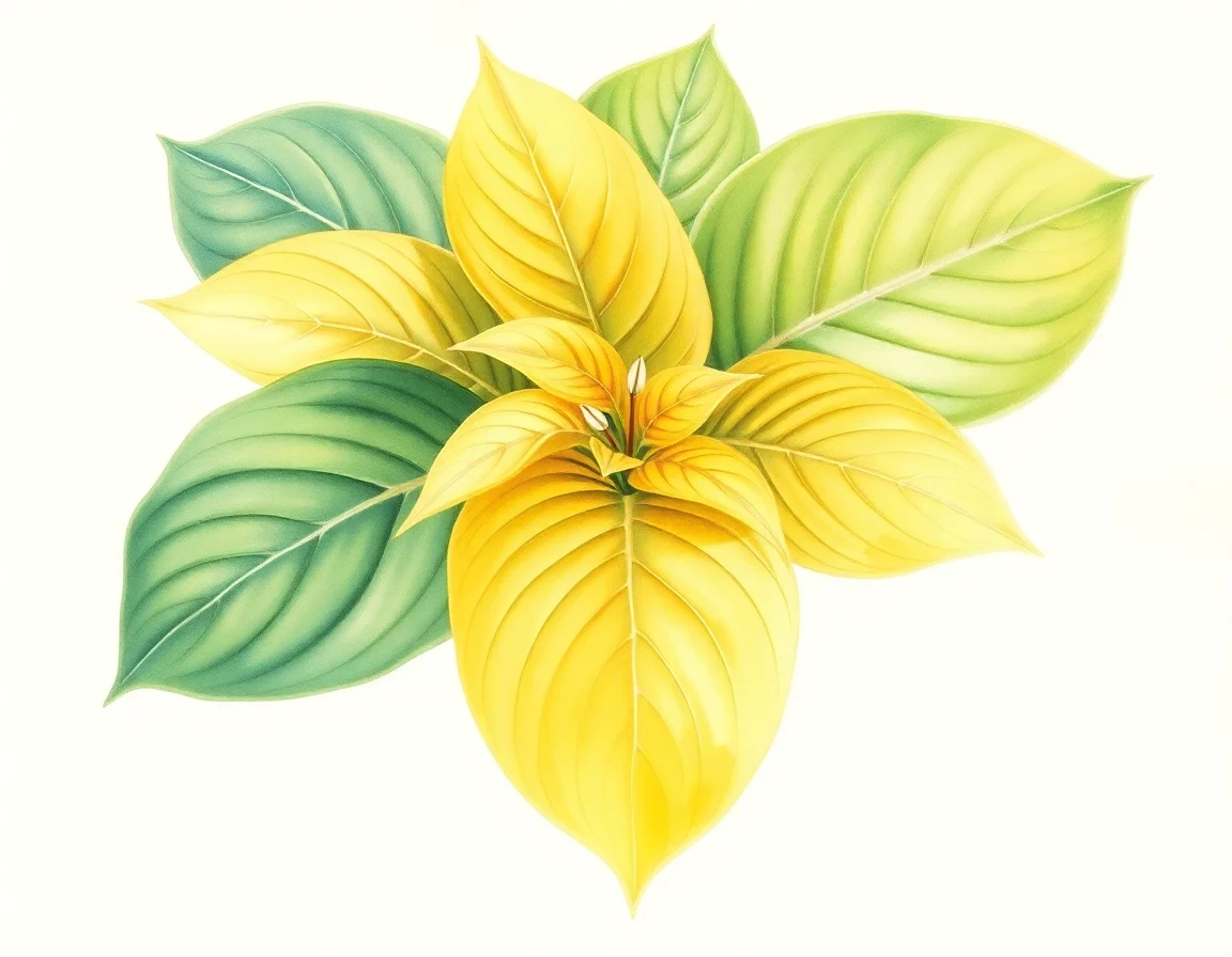 Watercolor illustration of Hosta 'Choko Nishiki'