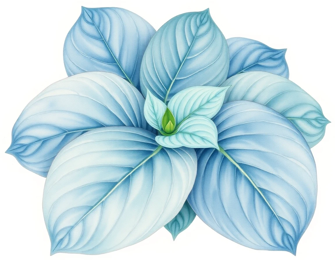 Watercolor illustration of Hosta 'Christmas Gold'
