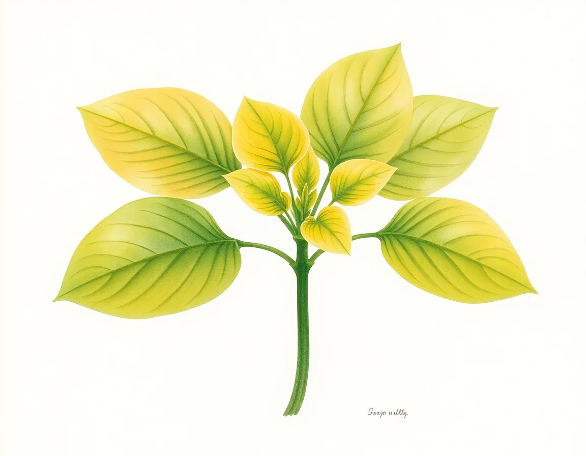 Watercolor illustration of Hosta 'Chutzpah'