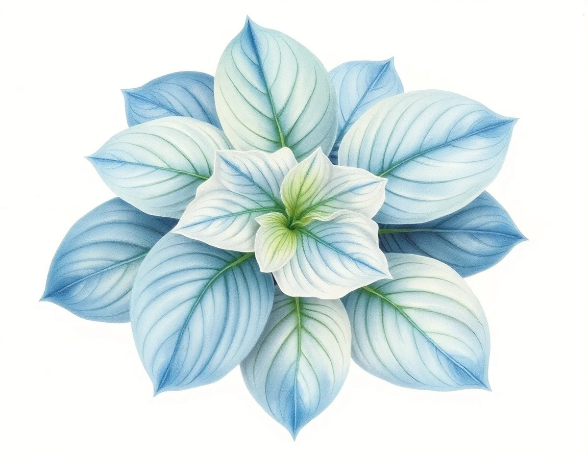 Watercolor illustration of Hosta 'Cinnamon Sticks'