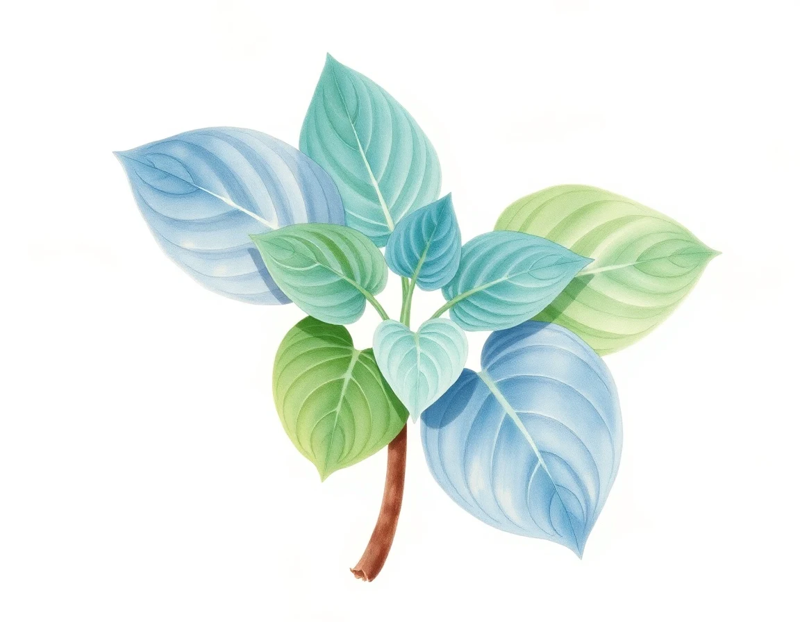Watercolor illustration of Hosta 'Circle of Light'