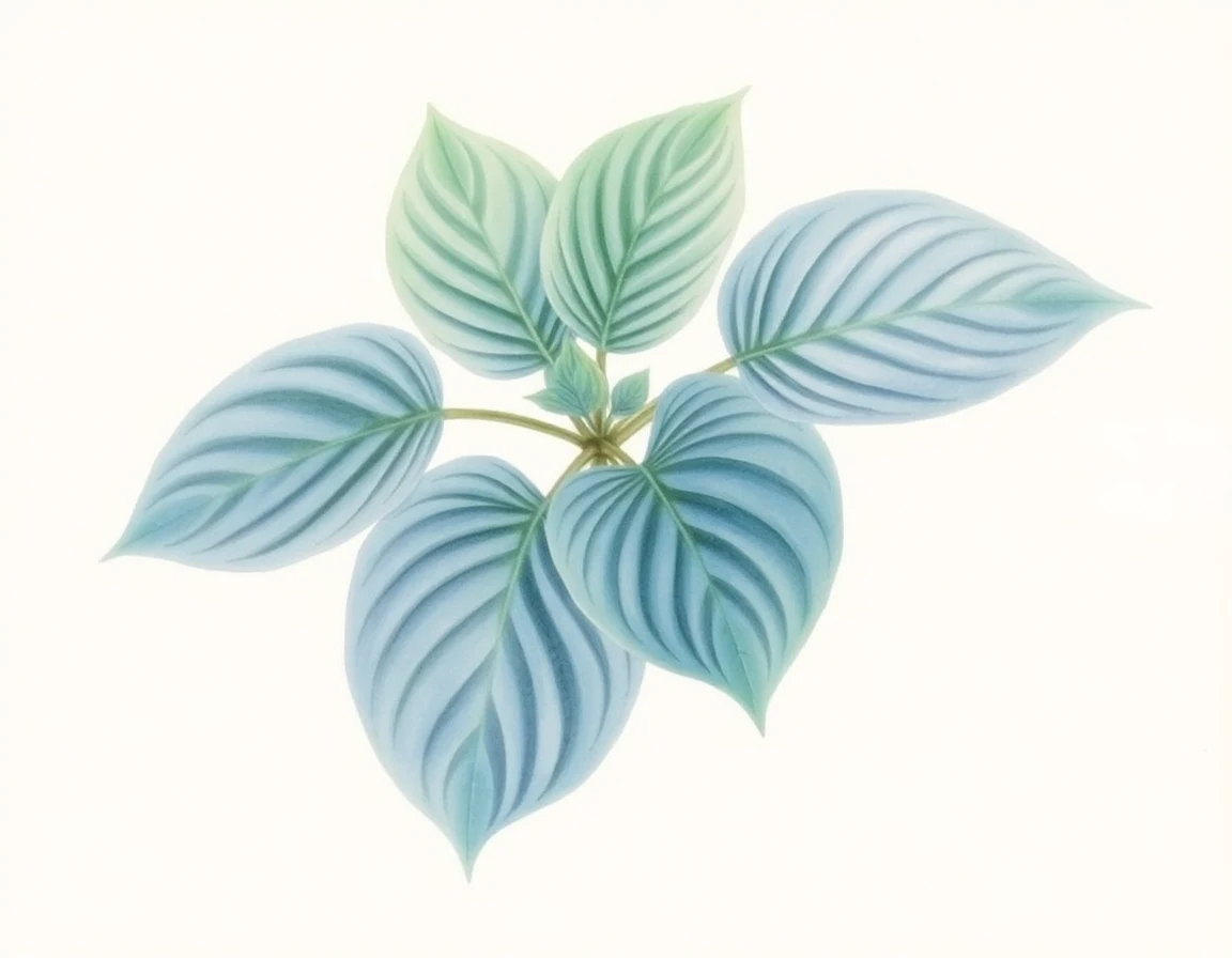 Watercolor illustration of Hosta 'Clambake'
