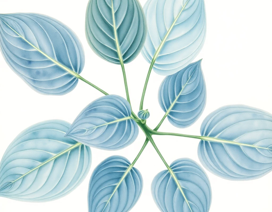 Watercolor illustration of Hosta 'Clap Your Hands'