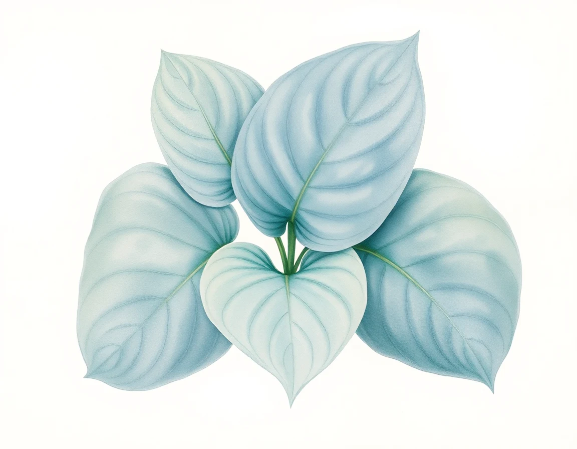 Watercolor illustration of Hosta 'Clarence Owens'