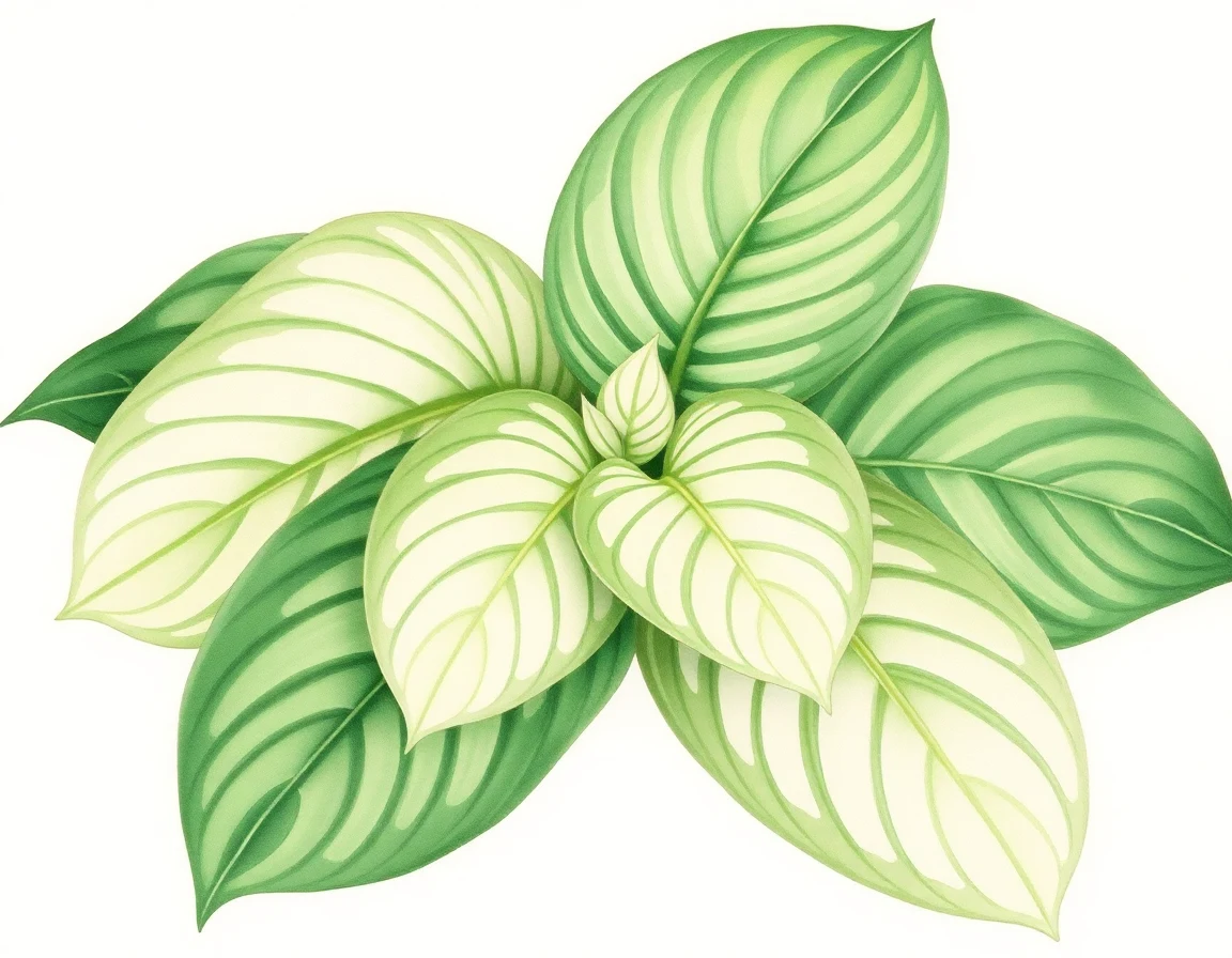 Watercolor illustration of Hosta 'Classic Delight'