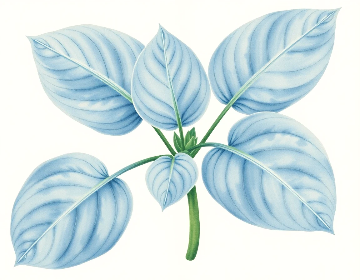 Watercolor illustration of Hosta 'Clayton Burkey'