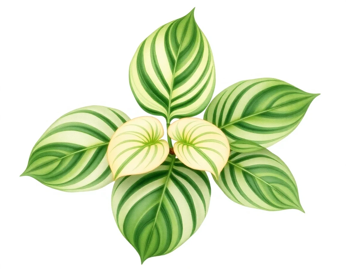 Watercolor illustration of Hosta 'Clearfork Green'