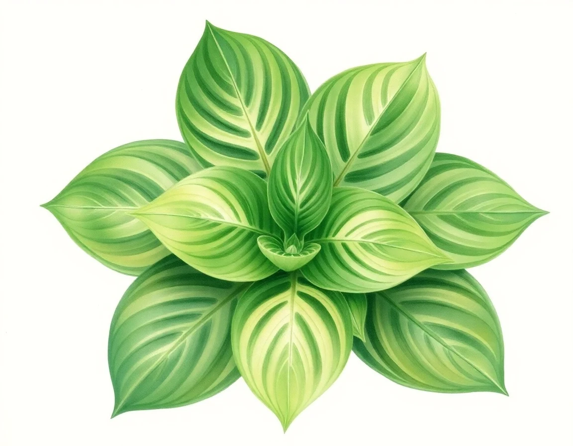 Watercolor illustration of Hosta 'Clementine'