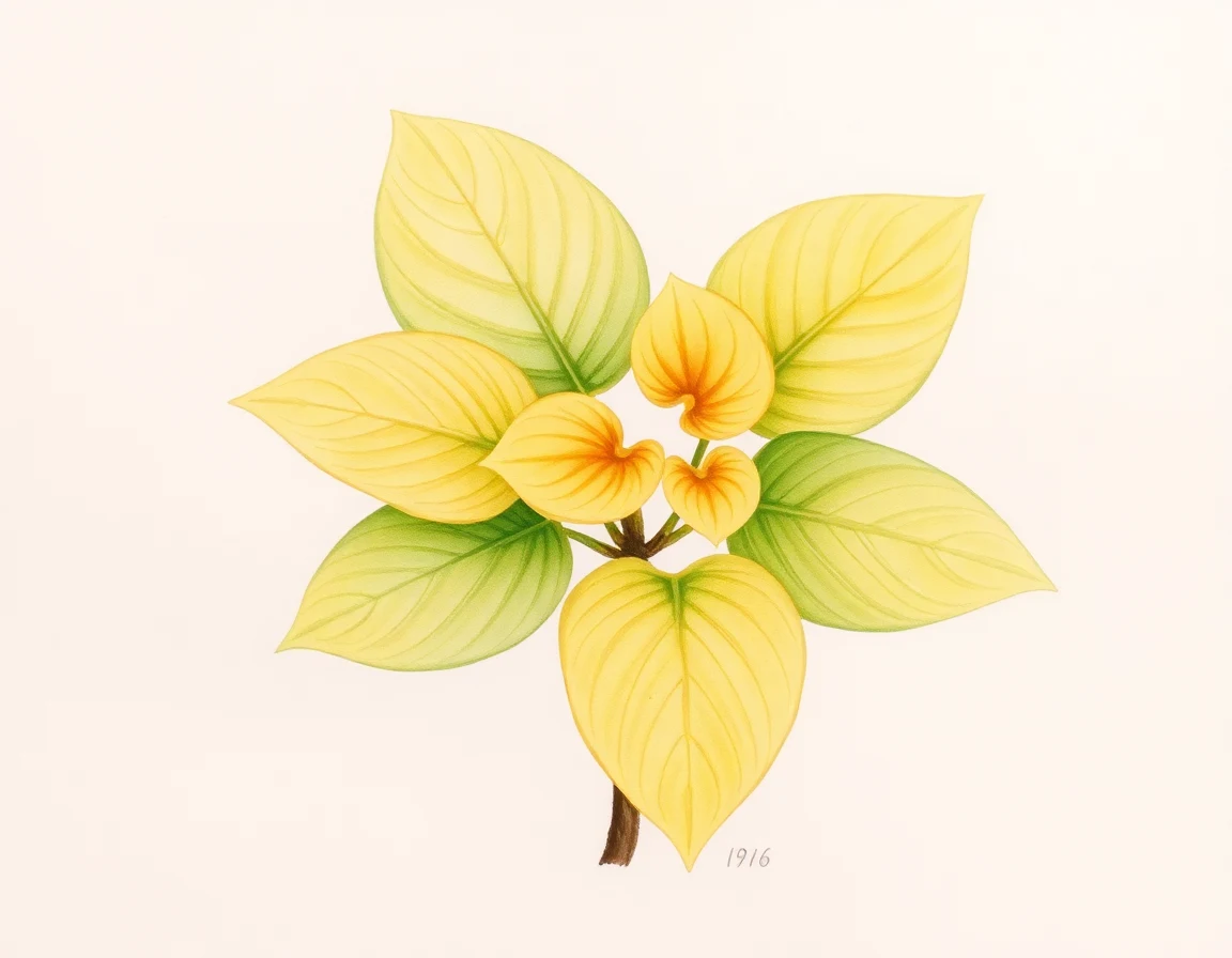 Watercolor illustration of Hosta 'Clifford's Polar Moon'