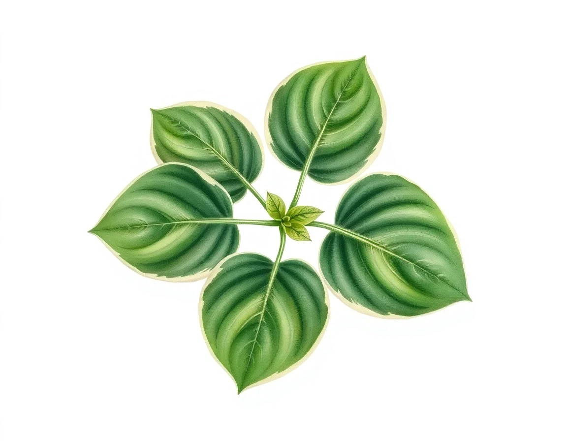 Watercolor illustration of Hosta 'Clifford's Stingray'