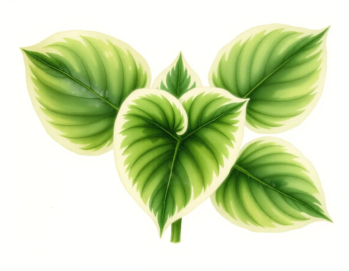 Watercolor illustration of Hosta 'Clokei'