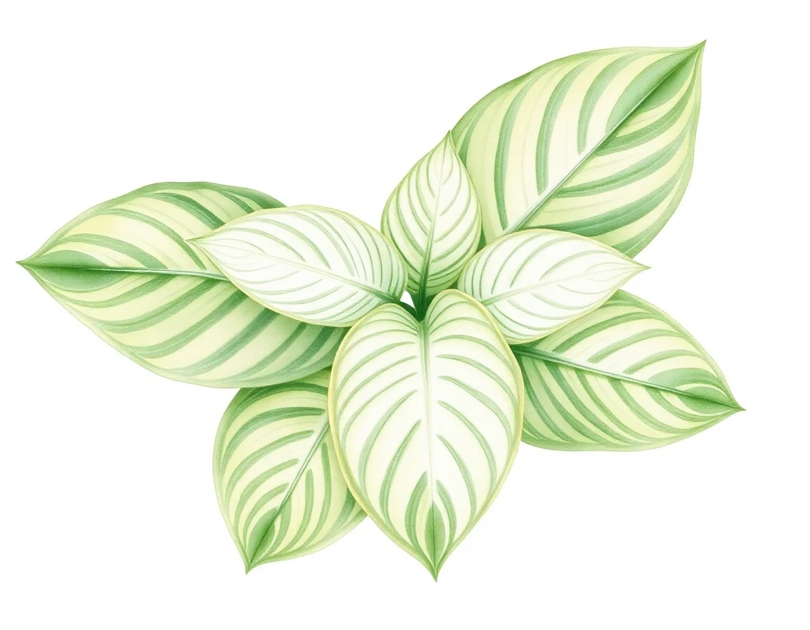 Watercolor illustration of Hosta 'Cloud Sweeper'