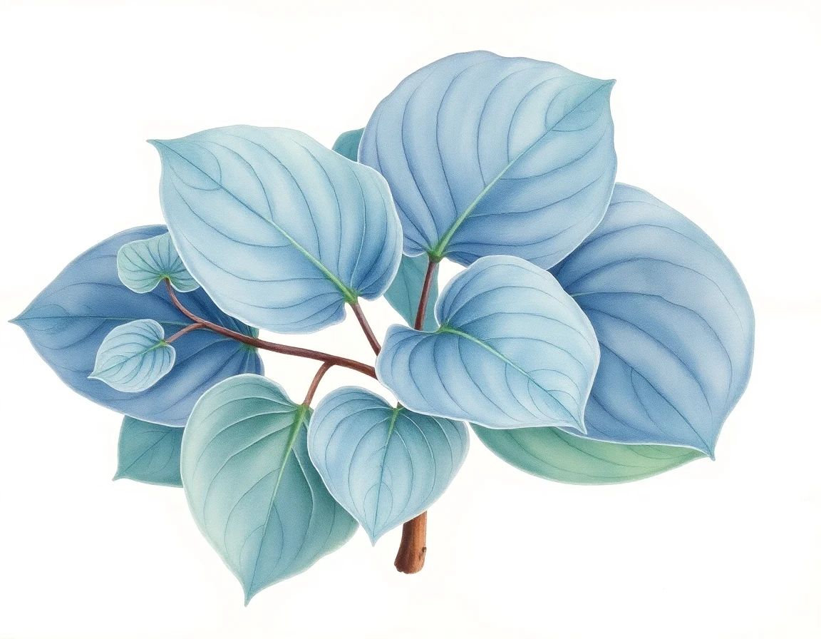 Watercolor illustration of Hosta 'Clown's Collar'