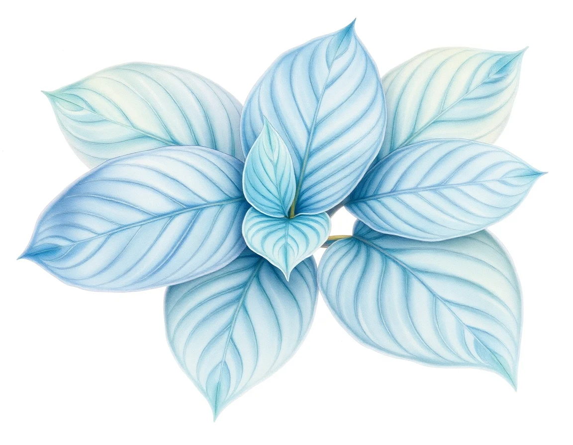 Watercolor illustration of Hosta 'Clyde Crockett'