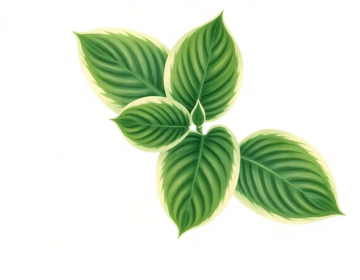 Watercolor illustration of Hosta 'Coach Beets Dotson'