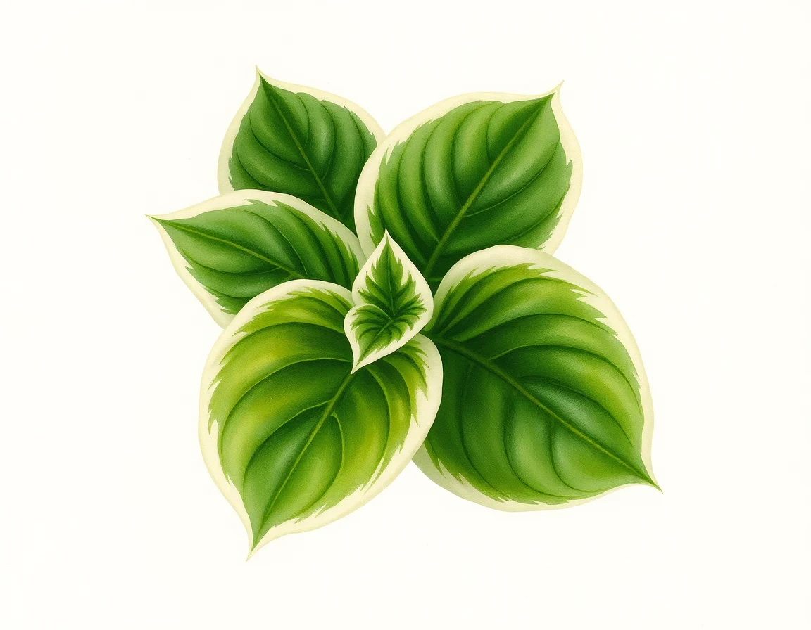 Watercolor illustration of Hosta 'Coach Jim Brainerd'
