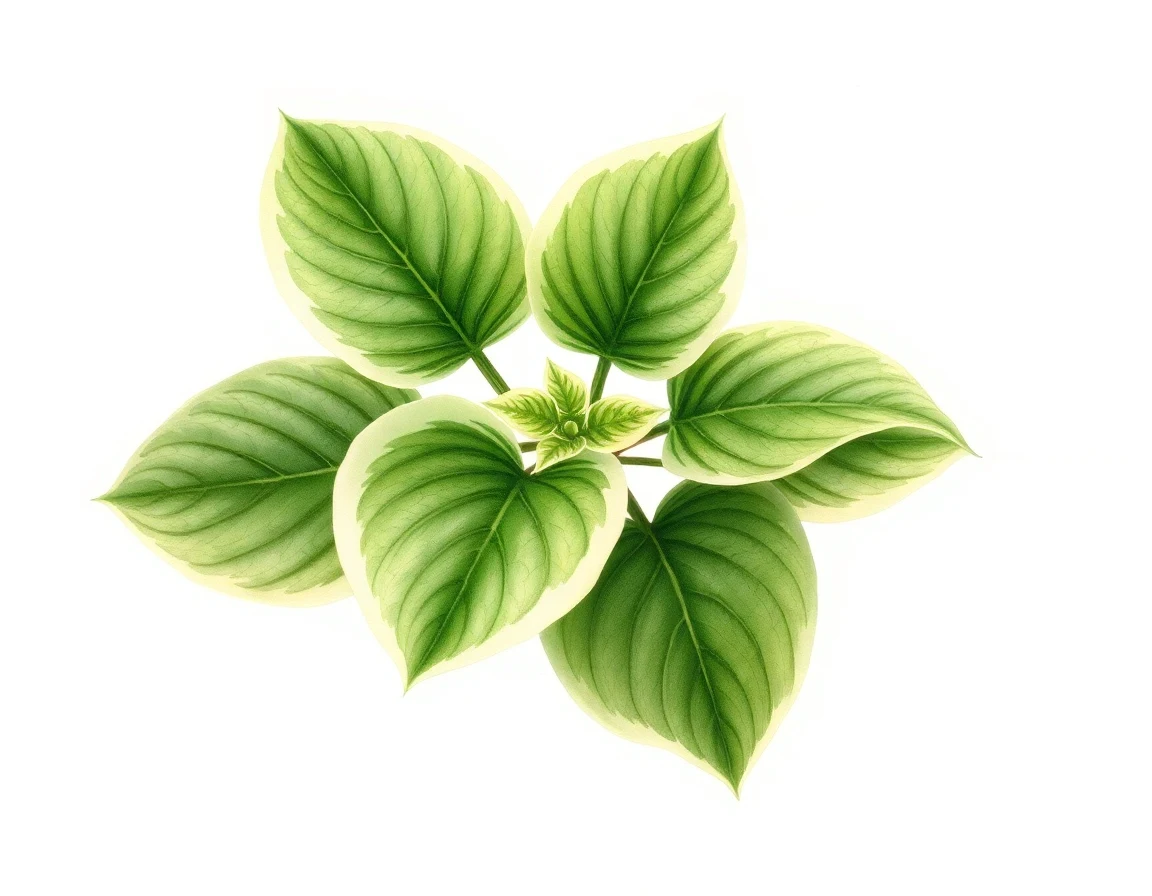 Watercolor illustration of Hosta 'Coach Millboy Miller'