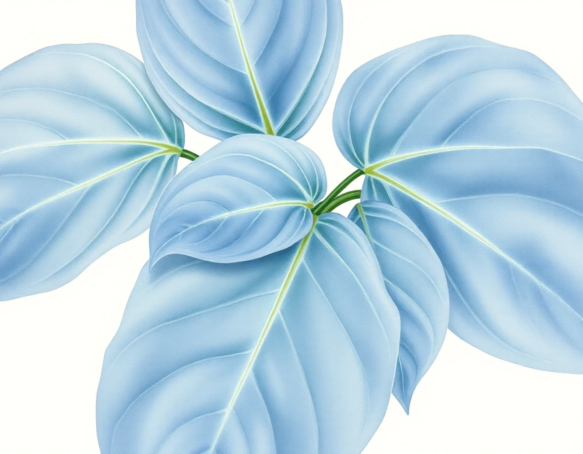 Watercolor illustration of Hosta 'Coal Miner'