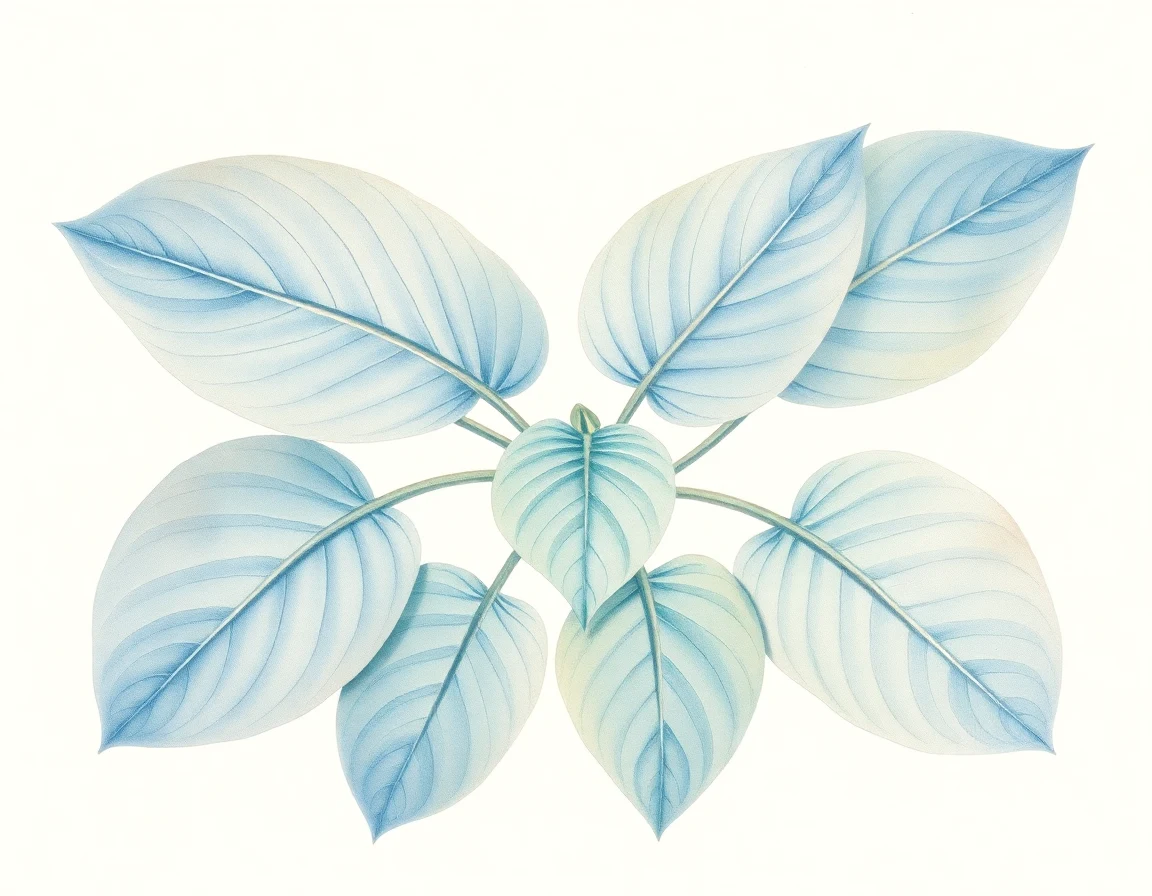 Watercolor illustration of Hosta 'Cobra's Lair'