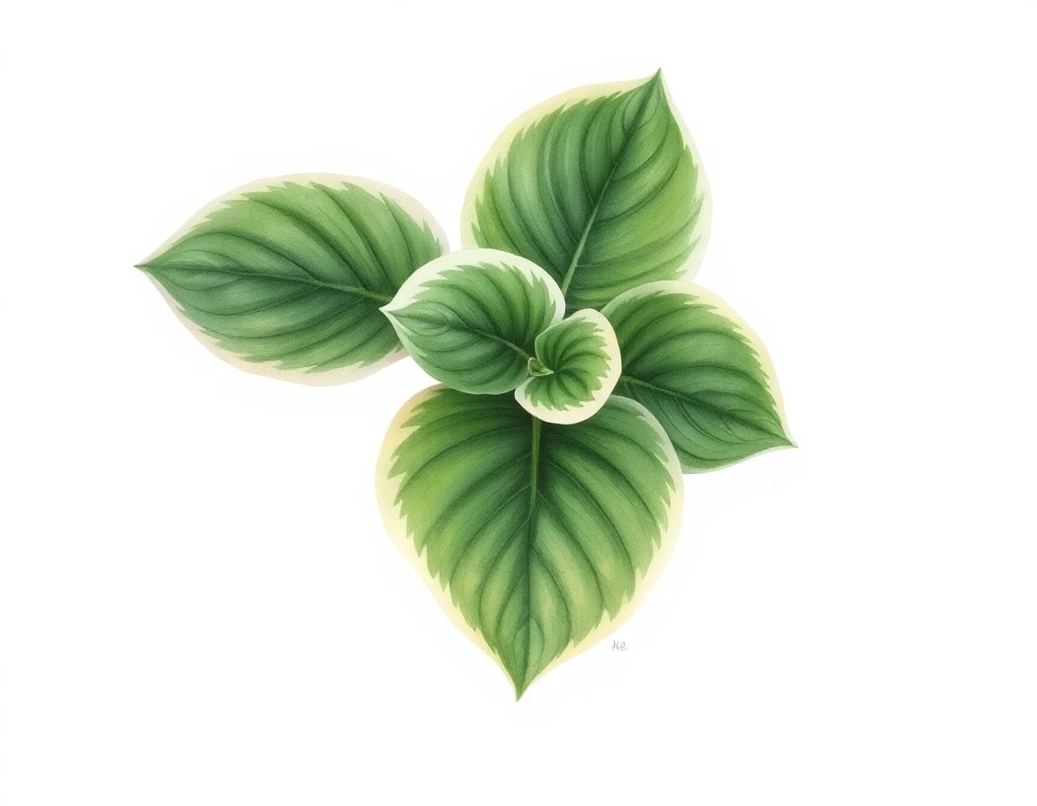 Watercolor illustration of Hosta 'Cogleywood'