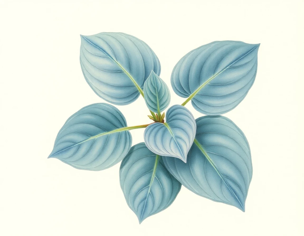 Watercolor illustration of Hosta 'Colesburg Blue'