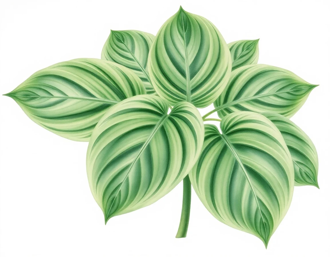 Watercolor illustration of Hosta 'Colin P. Cleghorn'