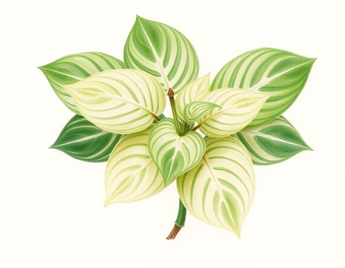 Watercolor illustration of Hosta 'Collector's Choice'
