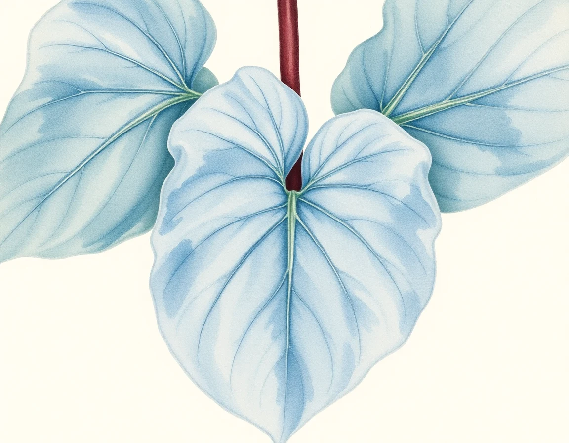 Watercolor illustration of Hosta 'Colonel Murphy'