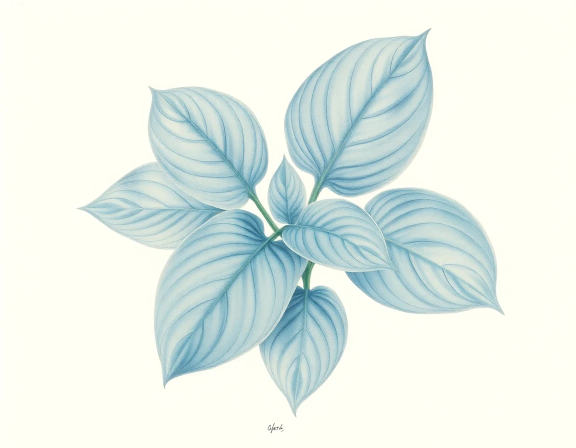 Watercolor illustration of Hosta 'Color a la Mode'