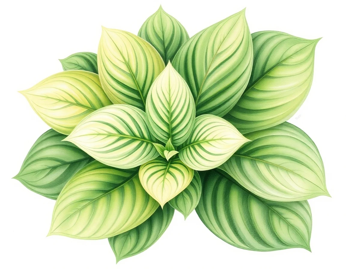 Watercolor illustration of Hosta 'Color Accord'