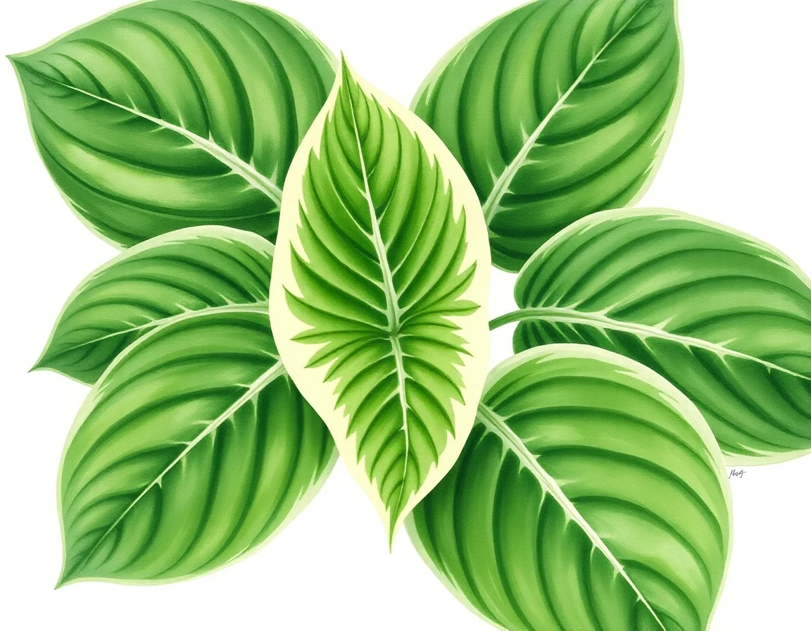 Watercolor illustration of Hosta 'Color Fantasy'