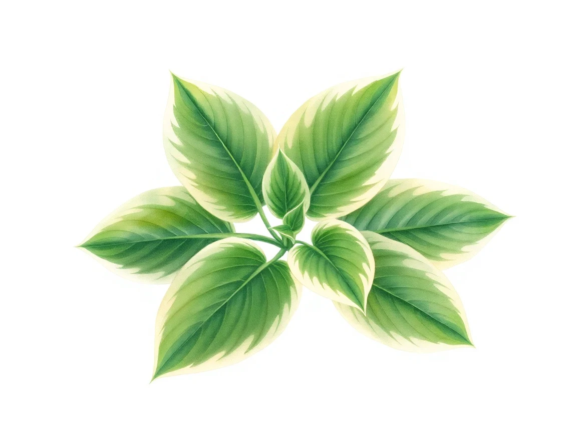 Watercolor illustration of Hosta 'Color Festival'