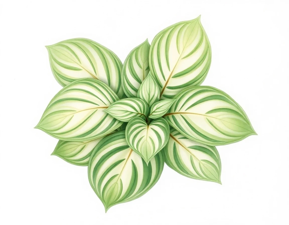 Watercolor illustration of Hosta 'Color Glory'