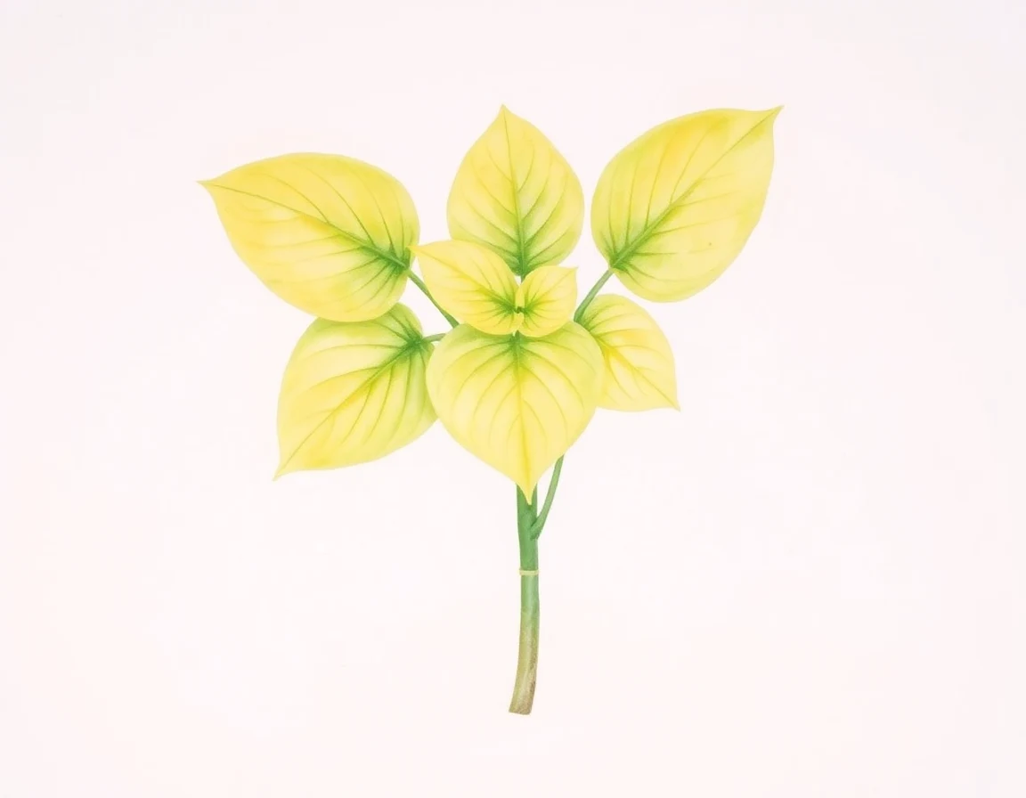 Watercolor illustration of Hosta 'Color Me Yellow'