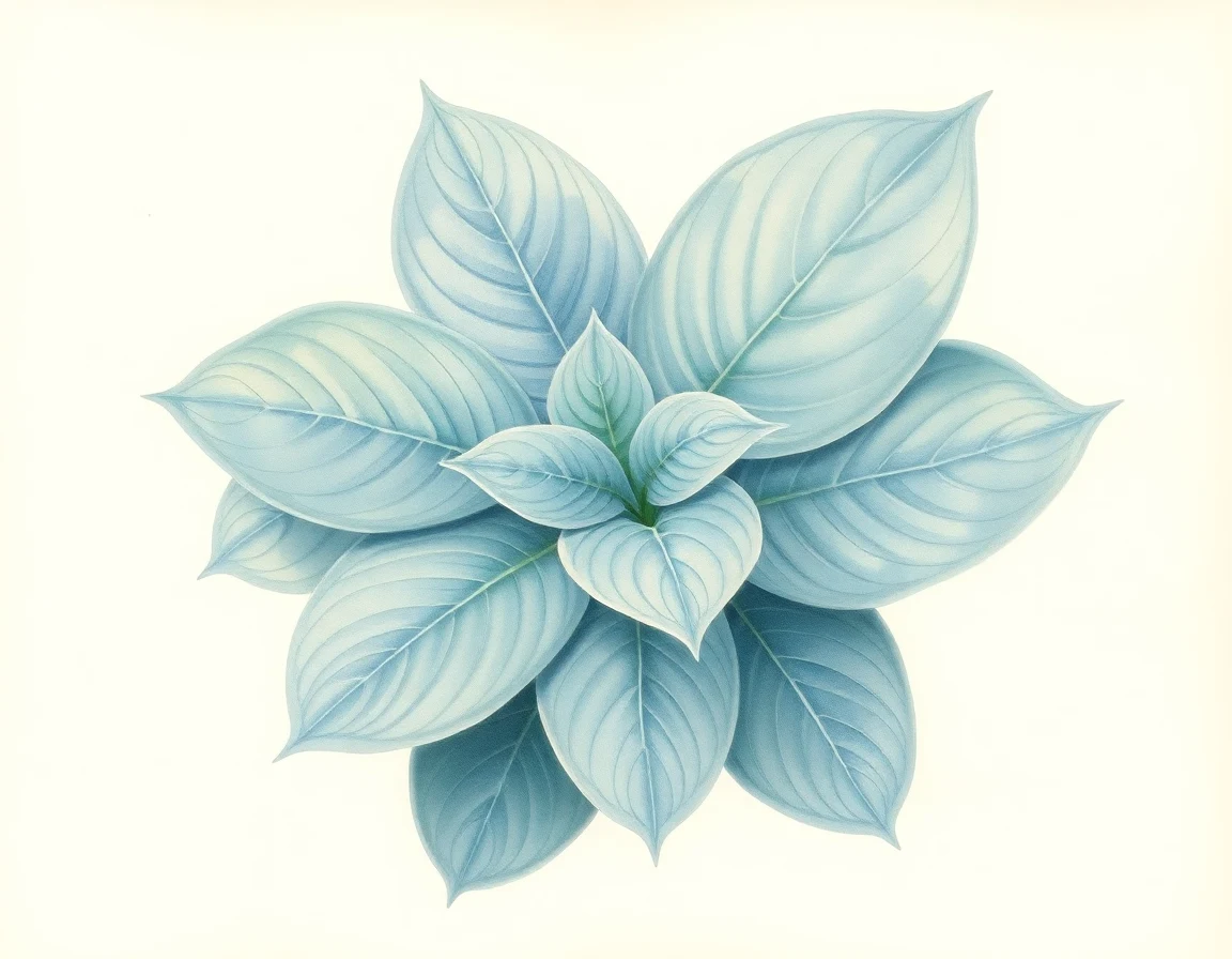 Watercolor illustration of Hosta 'Color Parade'