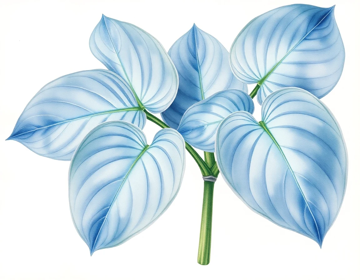 Watercolor illustration of Hosta 'Color Revolt'
